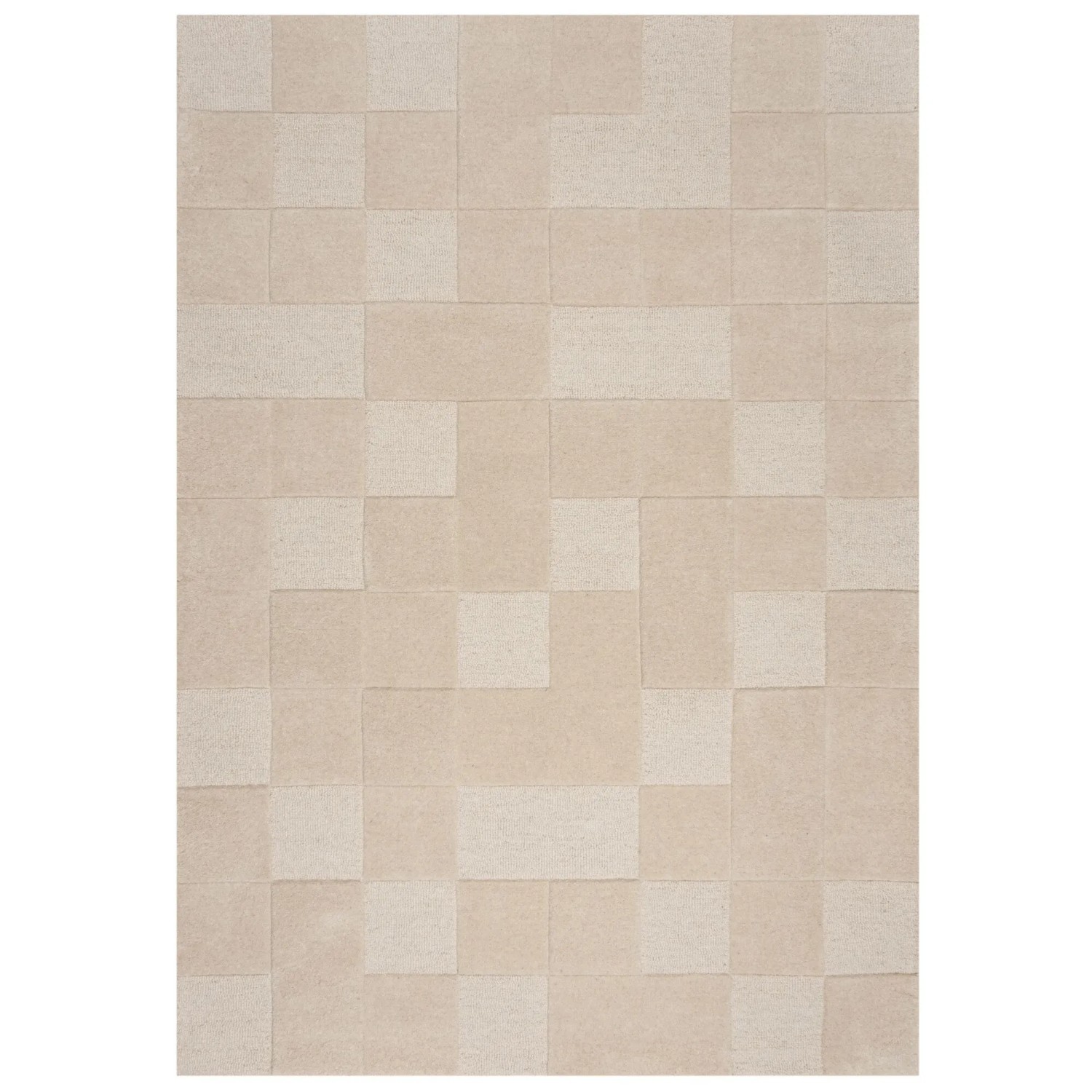 Flair Rugs Wollteppich Checkerboard 160 cm x 230 cm Natural