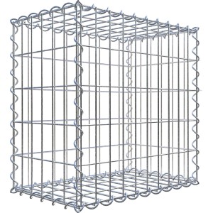 Gabiona Gabionenkorb, 50x50x30 cm, Maschenweite 5x10 cm, Drahtgitter für Einfassungen und Mauersysteme.