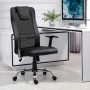 Schwarzer Vinsetto Bürostuhl, höhenverstellbar, mit ergonomischer Netzlehne und gepolsterter Sitzfläche auf Rollen.