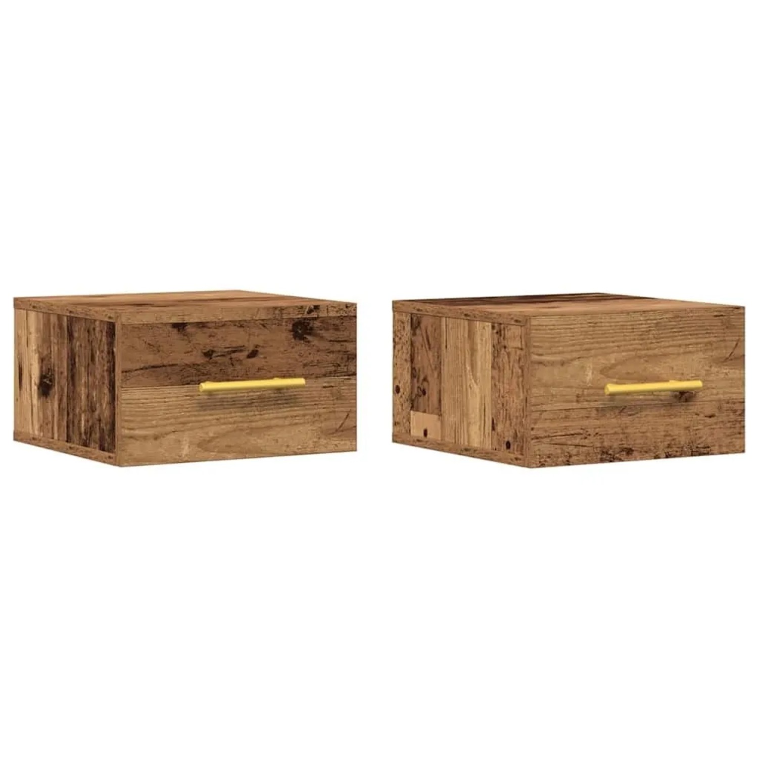 vidaXL Nachttisch 2 Stk Altholz 35 x 35 x 20 cm Holzwerkstoff 863783 günstig online kaufen