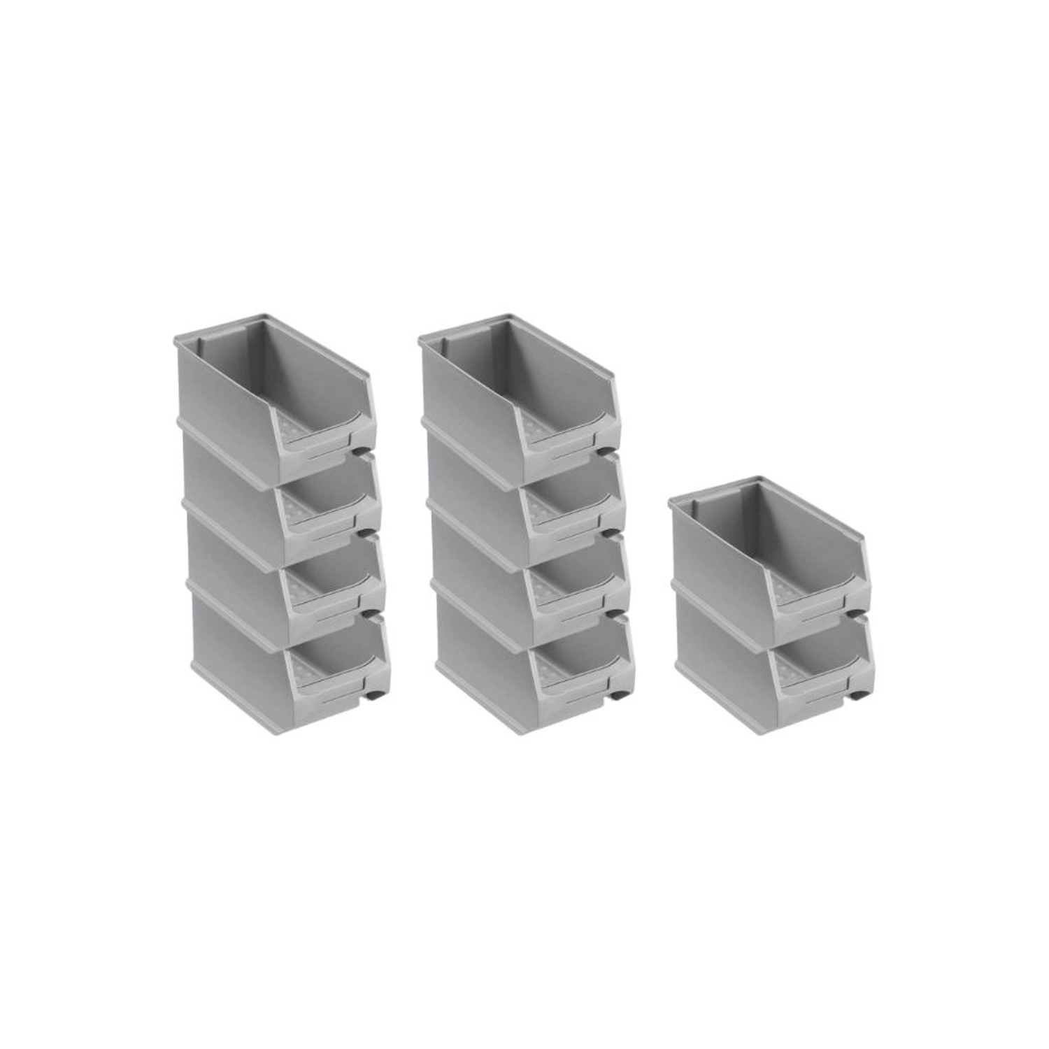 SparSet 10 x Graue Sichtlagerbox 3.0 HxBxT 12,5 x 14,5 x 23,5 cm 2,8 Liter Sichtlagerbehälter Sichtlagerkasten