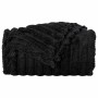 Schwarze vidaXL Überwurfdecke (270x240cm) aus weichem Fleece mit Rippenstruktur.