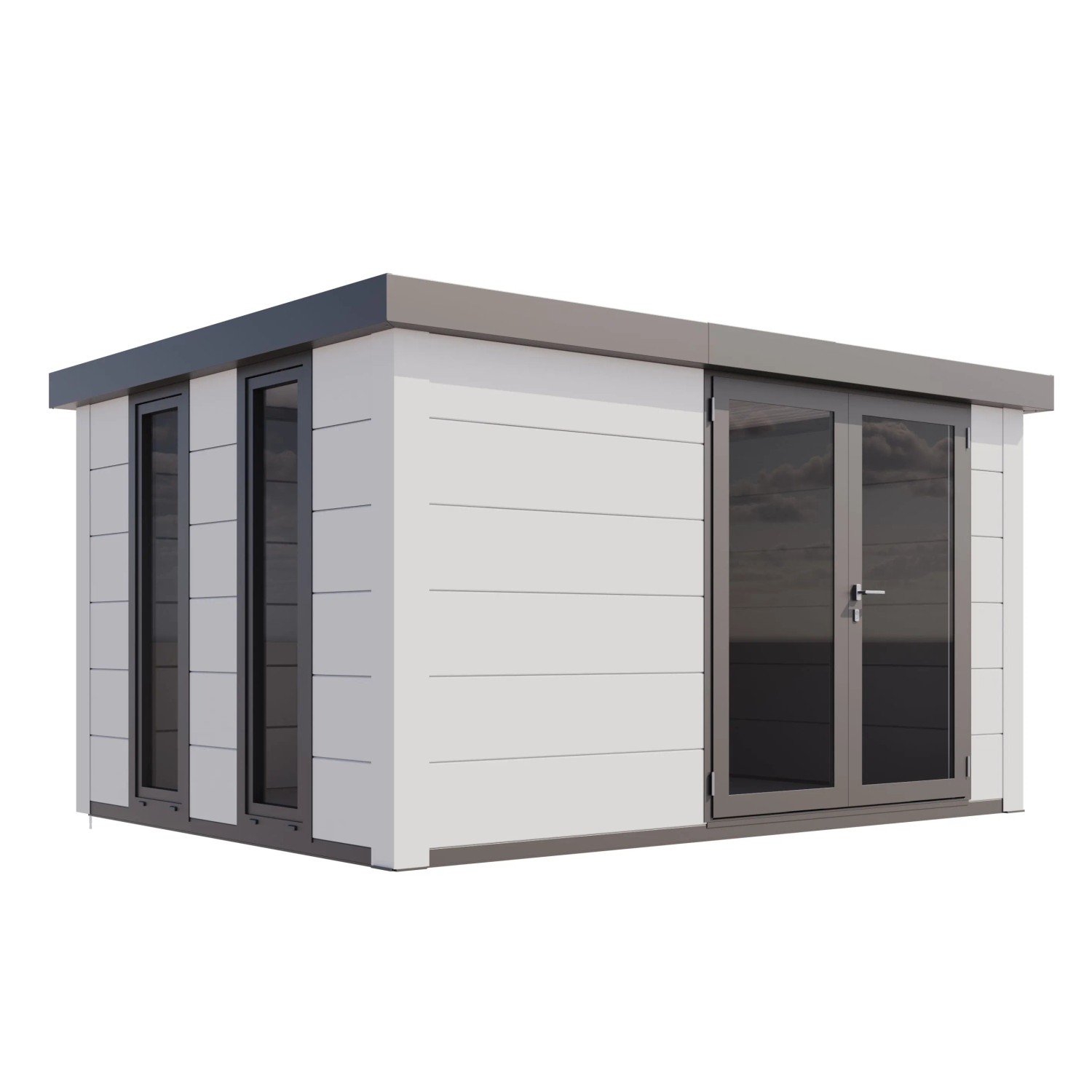 Gerätehaus Luminato 3930 Weiße mit Ecken 388 cm x 298 cm Weiß günstig online kaufen