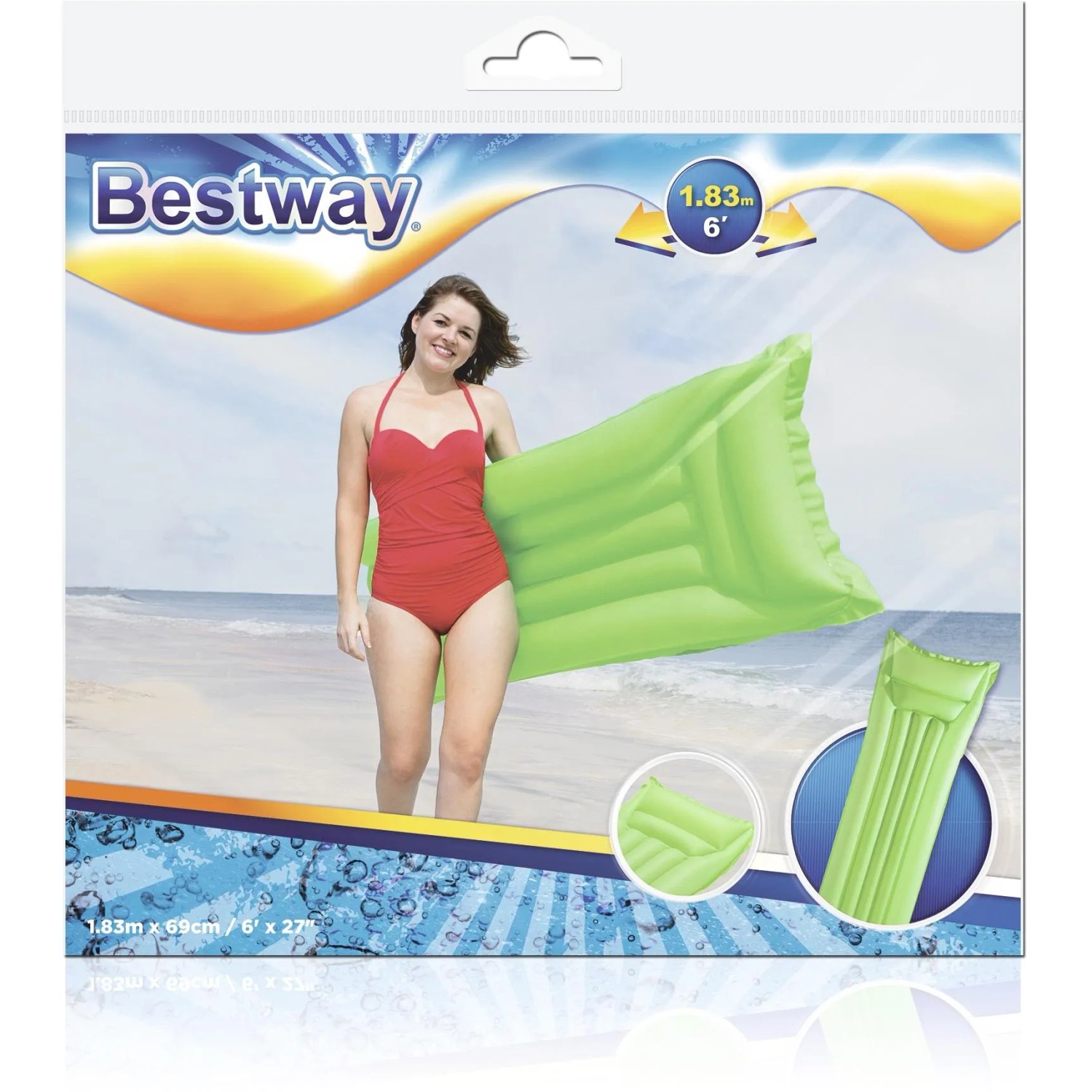 Bestway Luftmatratze Matte Finish, 170x54x15cm, in Grün. Ideal für den Sommer!