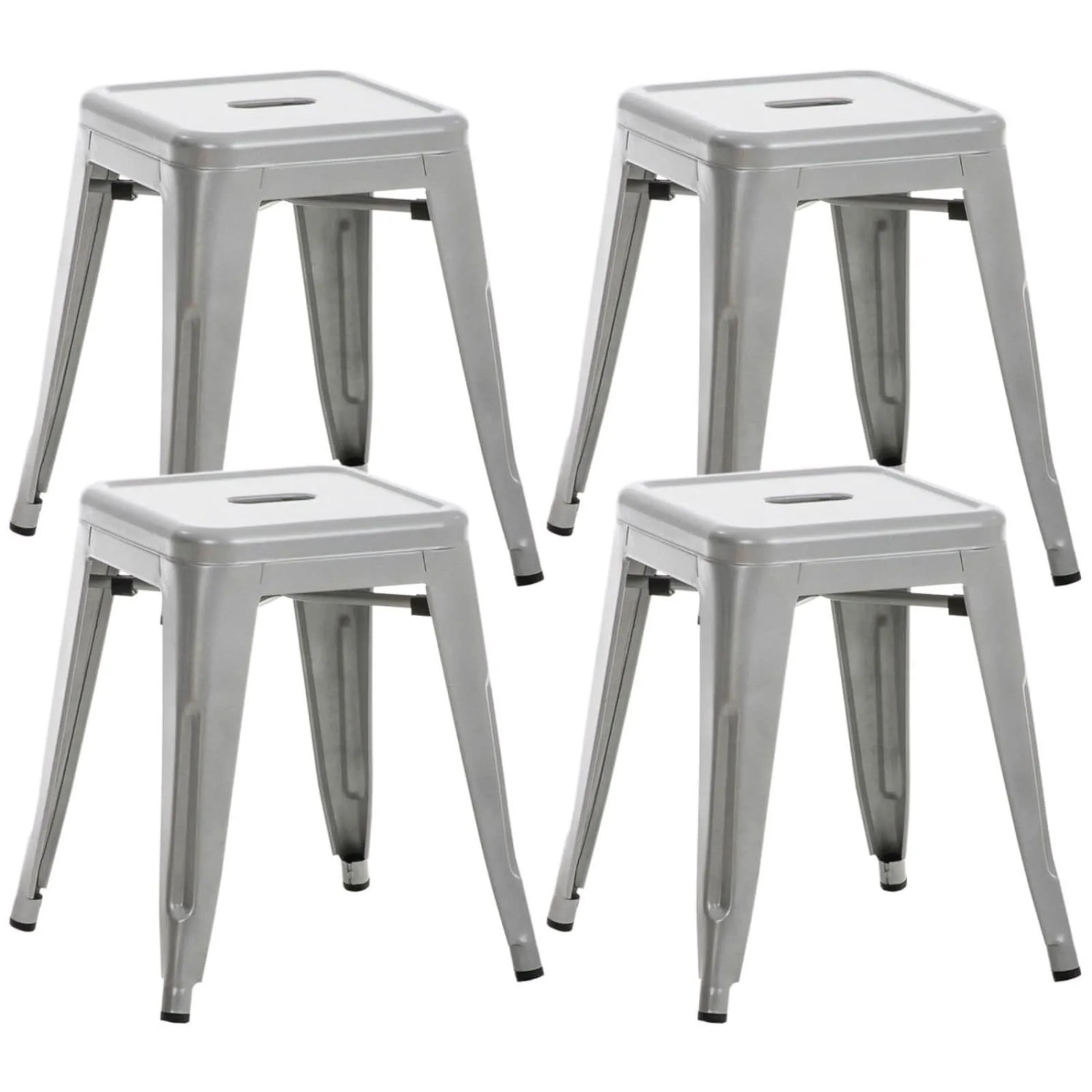 CLP 4er Set Hocker Armin Silber