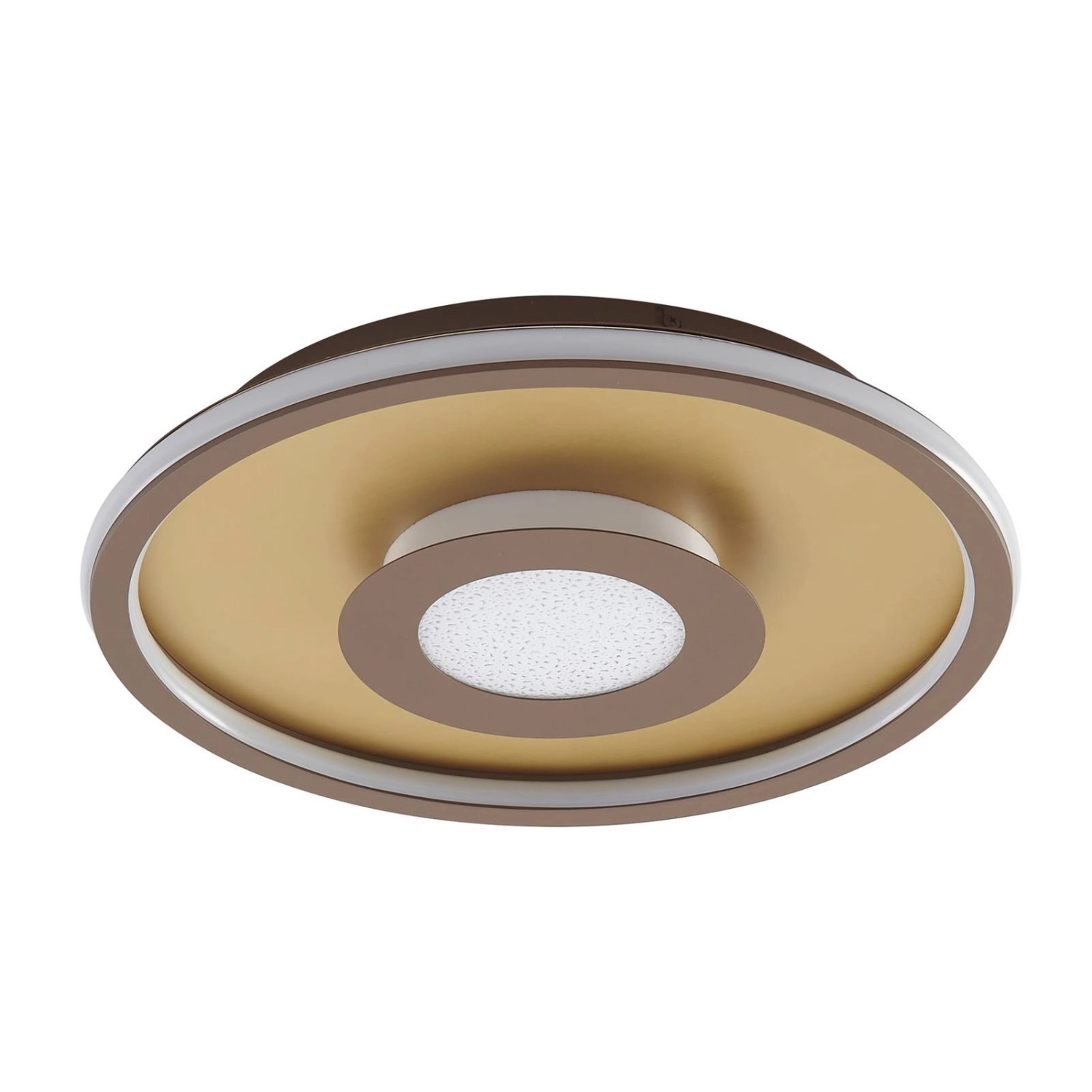 Lindby LED Deckenleuchte Pekela 10008786 Dimmbar mit Leselampe Modern in Braun aus Aluminium 1-flammig Wohnzimmerleuchte