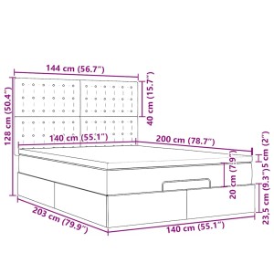 vidaXL Ottoman-Bett mit Matratzen Rosa 140x200 cm Samt 3313624