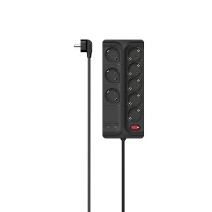 Hama Steckdosenleiste 8-Fach Überspannungsschutz Schalter Schwarz 1,5 m