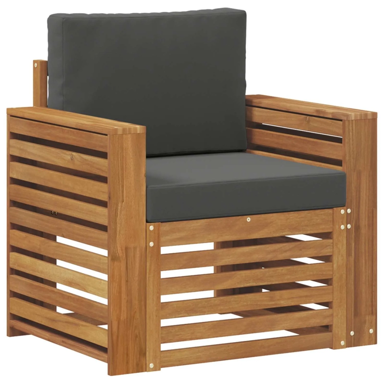 vidaXL Outdoor-Sofagarnitur mit Kissen Natur 79 x 63 x 73 cm 3436362