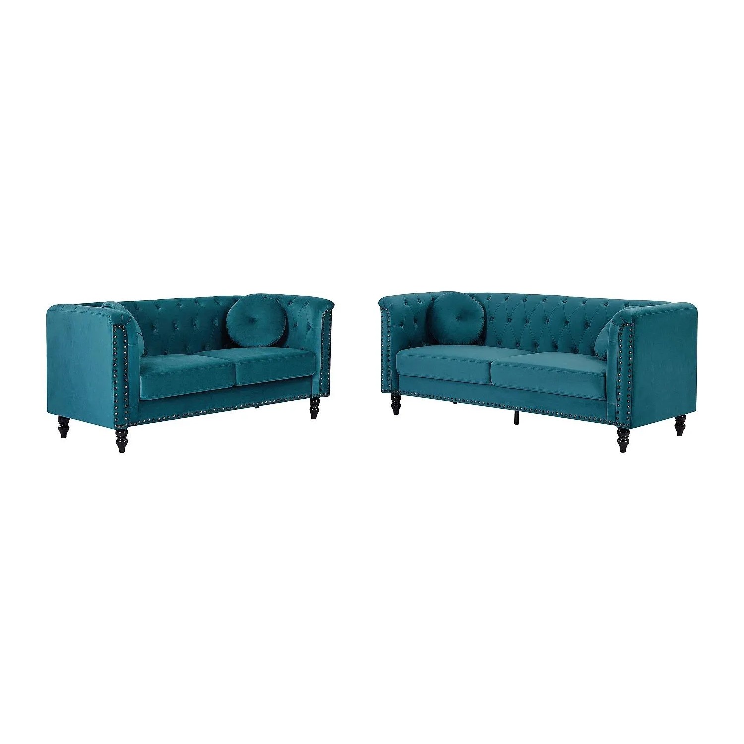 Vente-unique Couchgarnitur Turner Blaugrün 163 cm  190 cm