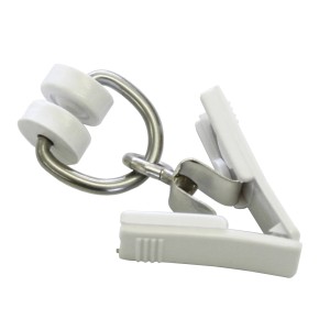 Gardinia T-Rollring mit Klammer, weiß, 20er-Pack für Gardinenschienen.