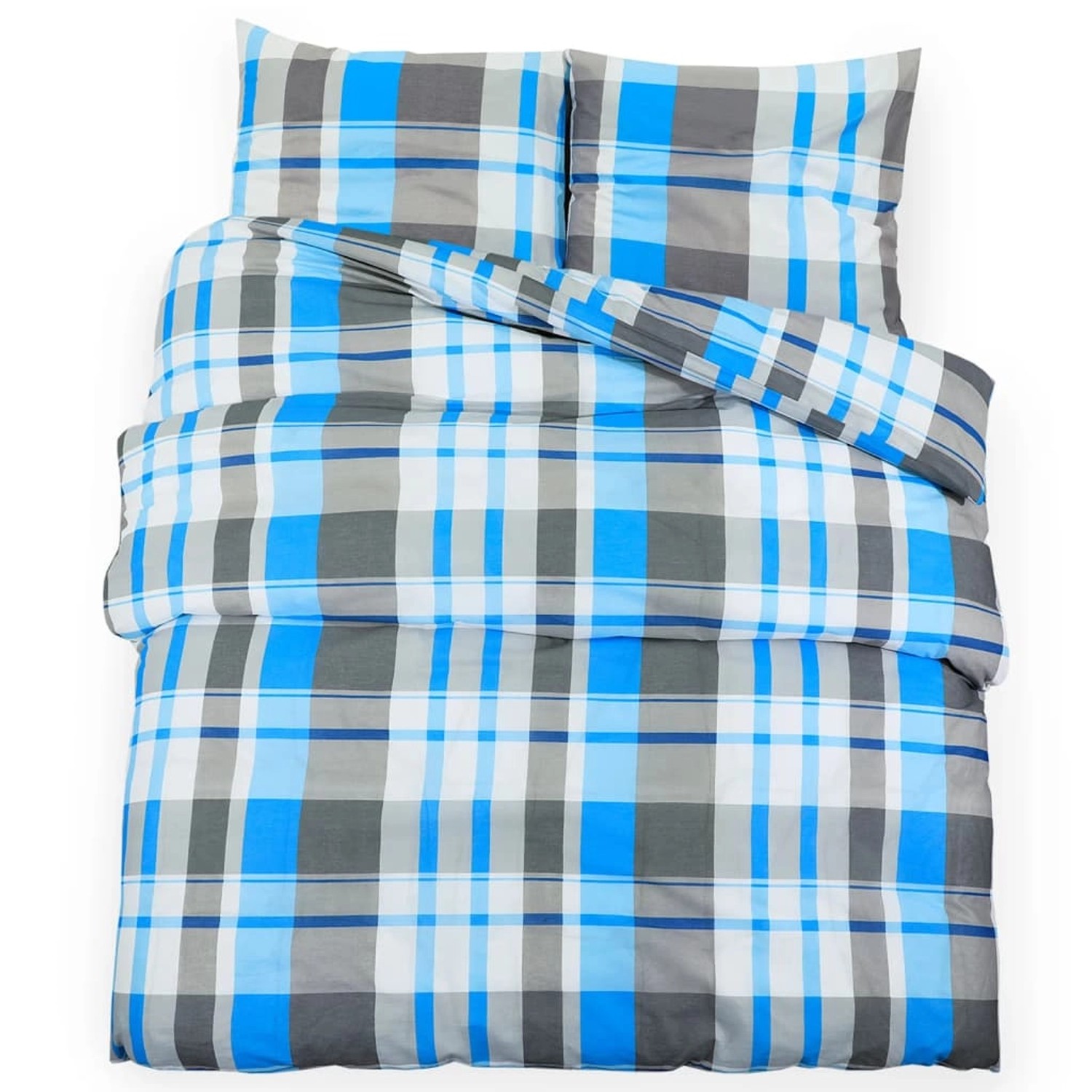 vidaXL Bettwäsche-Set Blau und Grau 140x200 cm Baumwolle 136074 günstig online kaufen
