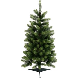 Kleine, grüne Kunsttanne Nagano, 90 cm hoch, ideal als Weihnachtsdeko für kleine Räume.