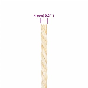 vidaXL Seil 100% Sisal 4 mm 100 m 155009