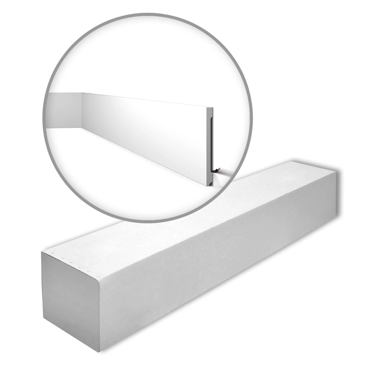 Thumbnail - NOEL & MARQUET NMC FD20S-Box WALLSTYL Sockelleisten 1 Karton Set mit 6 Stuckleisten 12 m Weiß