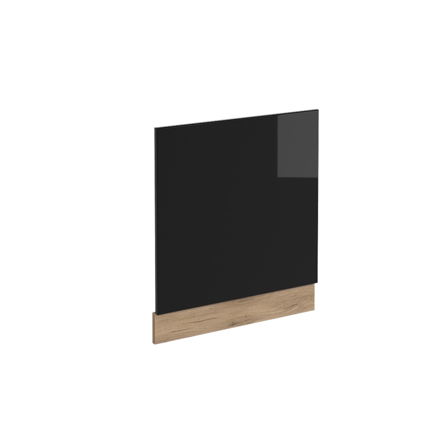 Vicco Frontblende R-Line Schwarz Hochglanz/Goldkraft Eiche 60 cm ohne Arbeitsplatte