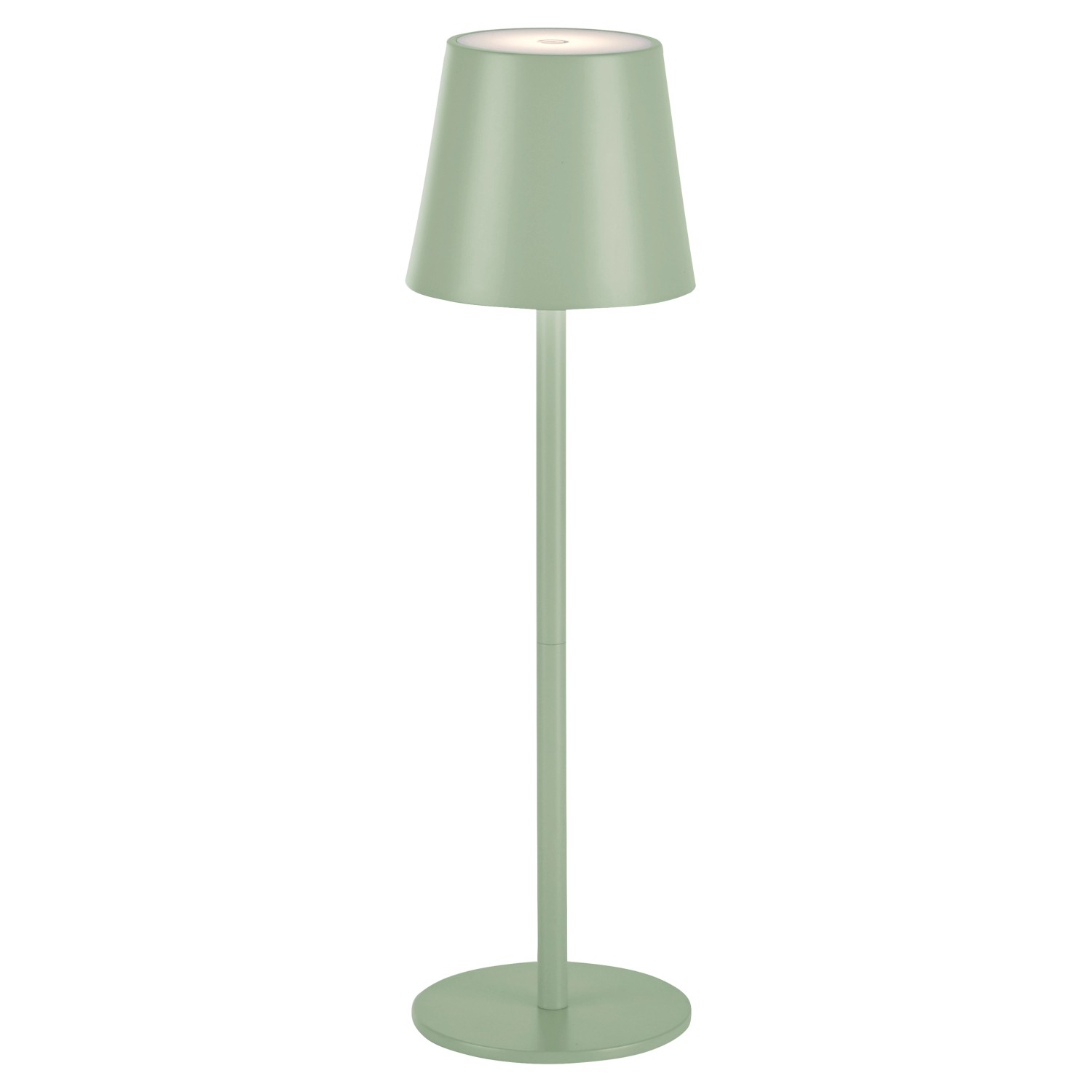 Grüne LED-Akku-Tischleuchte Euria von Just Light, 37 cm hoch, für Innen & Außen.