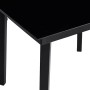 vidaXL Garten-Essgruppe, 3-teilig, schwarz, Poly Rattan mit Glasplatte. Gartenmöbel für Terrasse und Garten.
