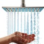 Schulte Kopfbrause, extra-flach, 30x30 cm, verchromtes Messing, mit Wasserstrahl.