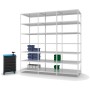 Lichtgraues PROREGAL Fachbodenregal mit 7 Ebenen, beidseitig nutzbar, Fachlast 125kg.