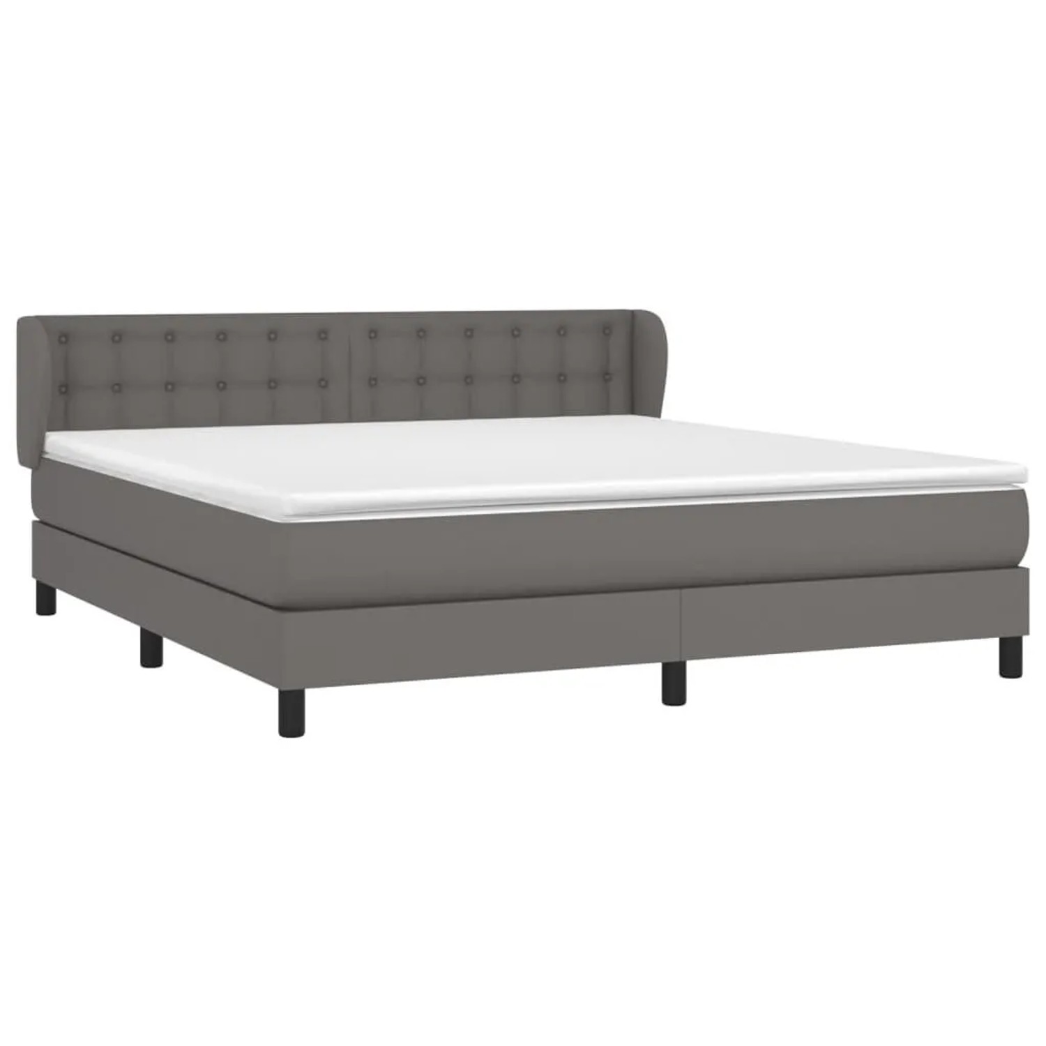 vidaXL Boxspringbett mit Matratze Grau 180x200 cm Kunstleder 3127329 günstig online kaufen