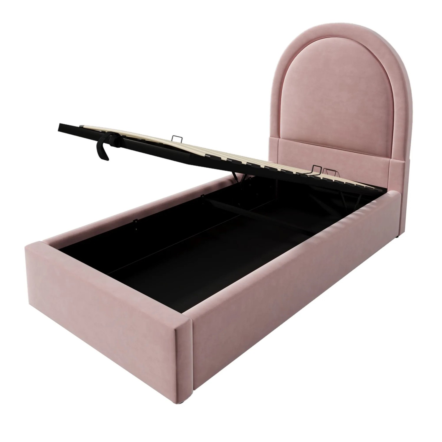 Merax Kinder Polsterbett 90x190cm Einzelbett Samt Rosa