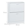 Relaxdays Schuhschrank Kipper Spanplatte Weiß mit Wandbefestigung 79 cm x 60 cm x 24 cm 14 kg_4