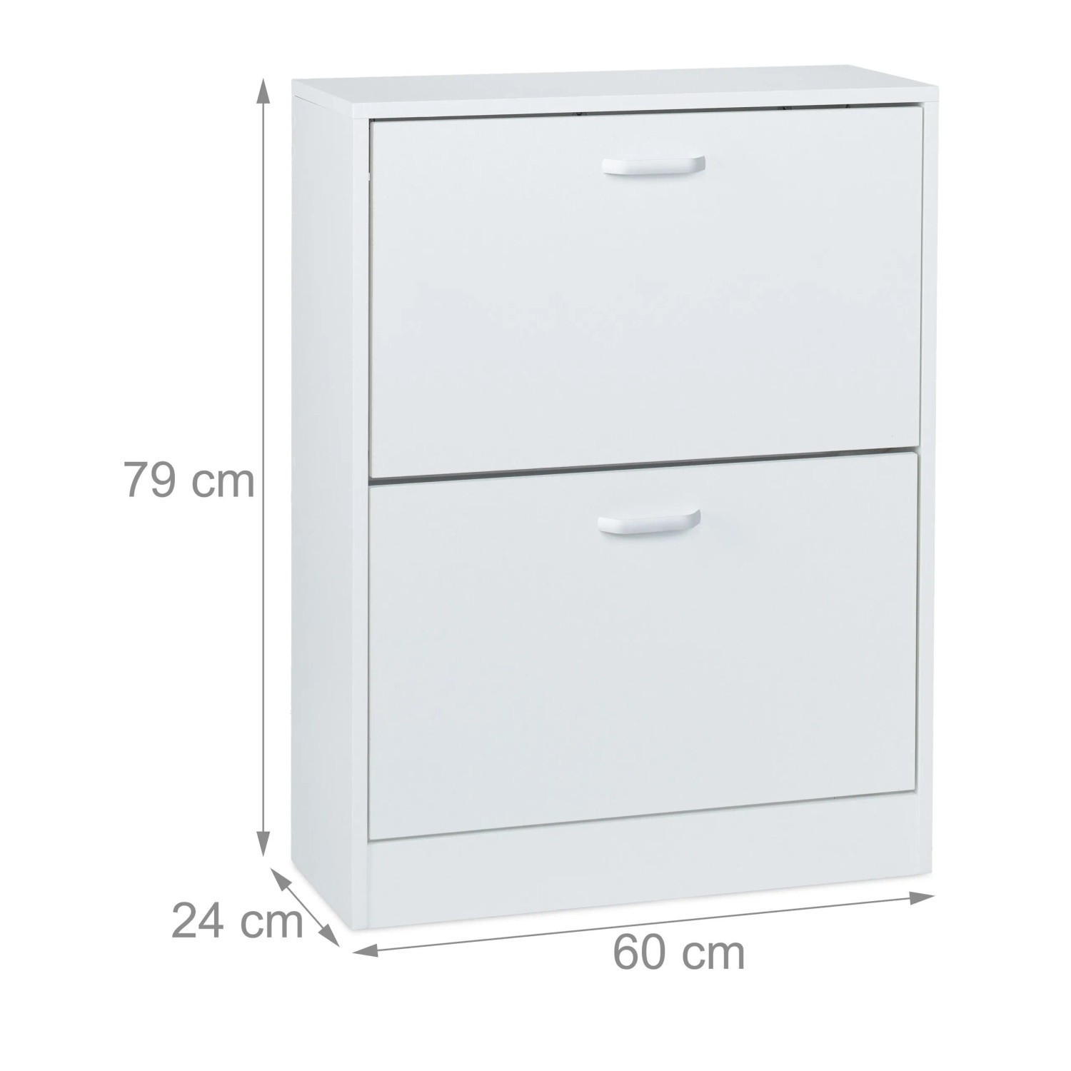 Relaxdays Schuhschrank Kipper Spanplatte Weiß mit Wandbefestigung 79 cm x 60 cm x 24 cm 14 kg_4