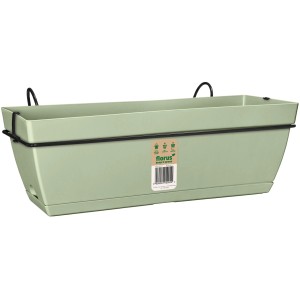 Ebertsankey Geländertopf-Set Paris 50 in Mintgrün mit schwarzer Halterung.