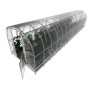 Klasika Greenhouses Arch Gewächshaus, 3x10m, mit Polycarbonatabdeckung und geöffneter Tür.