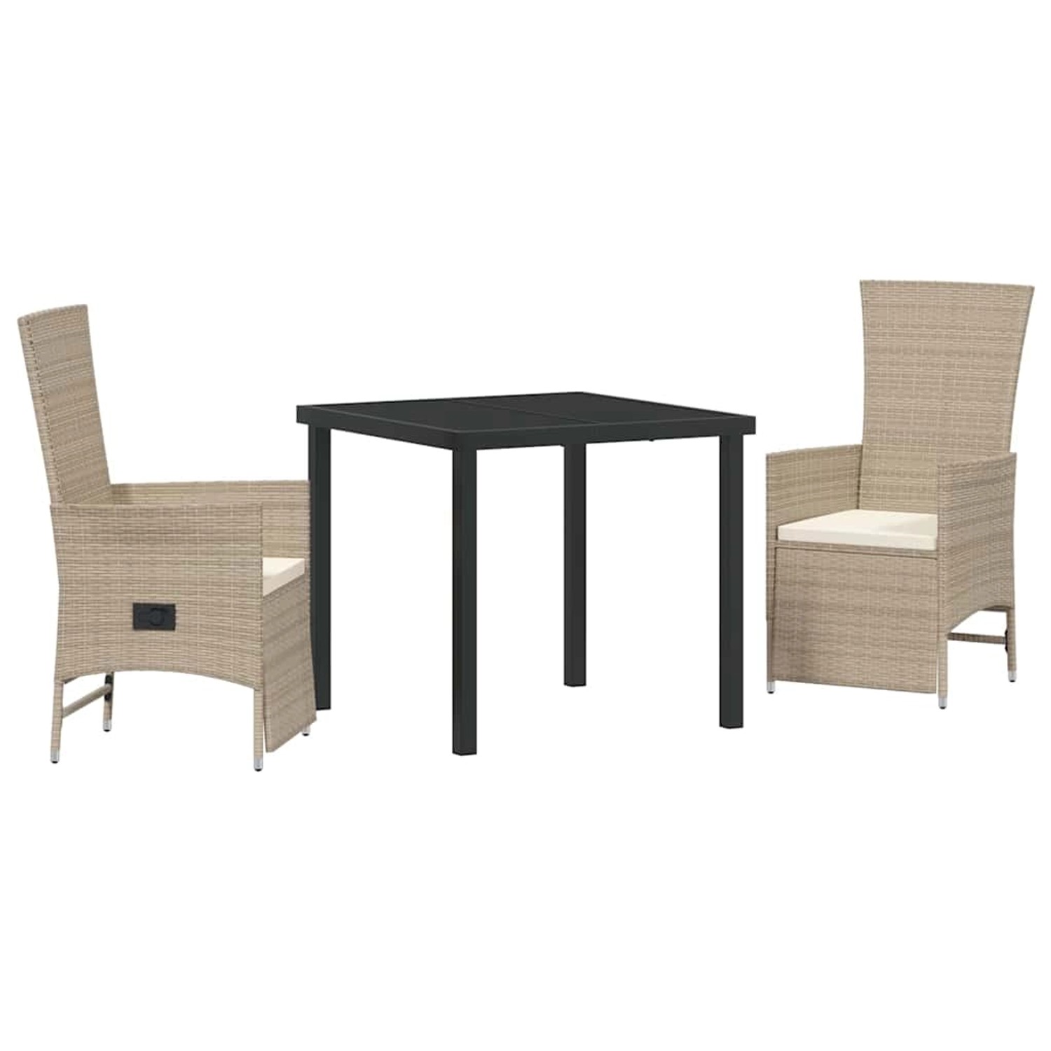 vidaXL Garten Essgruppe mit Kissen 3-Tlg Beige Poly Rattan 3379471 günstig online kaufen