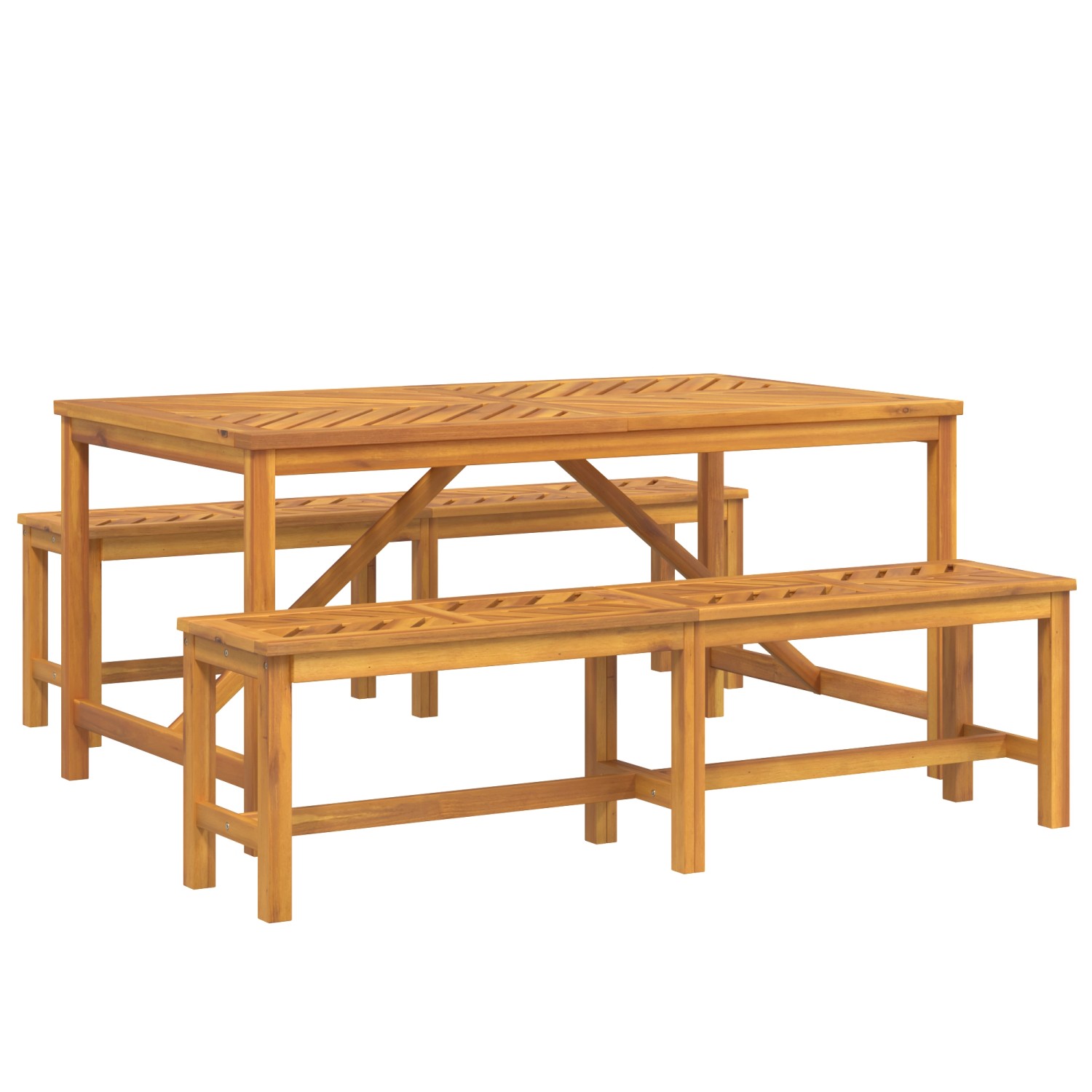 vidaXL 3-Teiliges Garten Esstisch Set Massivholz Akazie 3154115 günstig online kaufen
