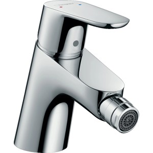 Hansgrohe Focus Bidetarmatur in Chrom mit Zugstange für Waschtisch. Glänzende Optik.