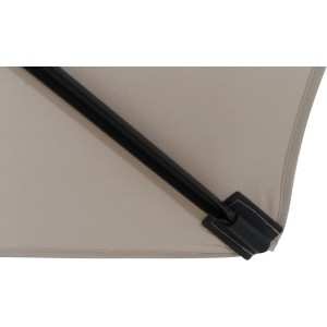 Detailaufnahme: Siena Garden Marktschirm City, 210x140 cm, Natur, mit schwarzem Schieber und Gestell.