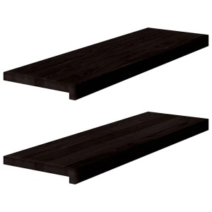 vidaXL Treppenstufen 2 Stk Dunkelbraun 80x30x2 cm Massivholz Eiche 3283803