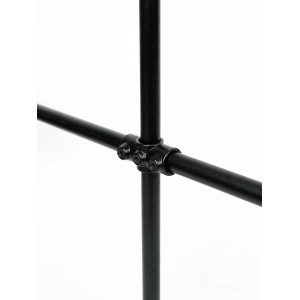 Kreuzstück, durchgehend, 90°, schwarz matt, für Stahlrohr Ø 2,7 cm. Möbelbau mit Rohrverbindern.