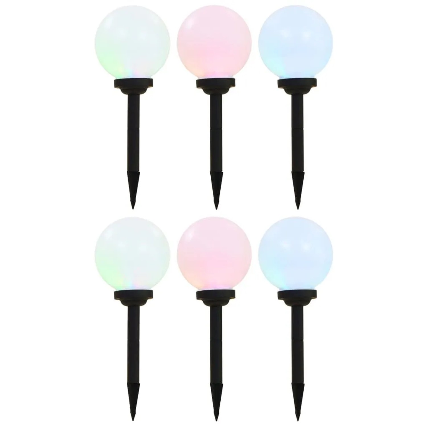 Thumbnail - vidaXL Außen-Solarlampen 6 Stk LED Kugel 20 cm RGB 277126