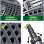 Details der Heissner Filter- & Bachlaufpumpe Aqua Craft Eco 7.000: Griff, Regulierung, Schmutzfilter, Schlauchanschluss.