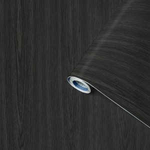 Venilia Klebefolie Perfect Fix Black Wood, 45x200cm, Rolle mit Holzoptik.
