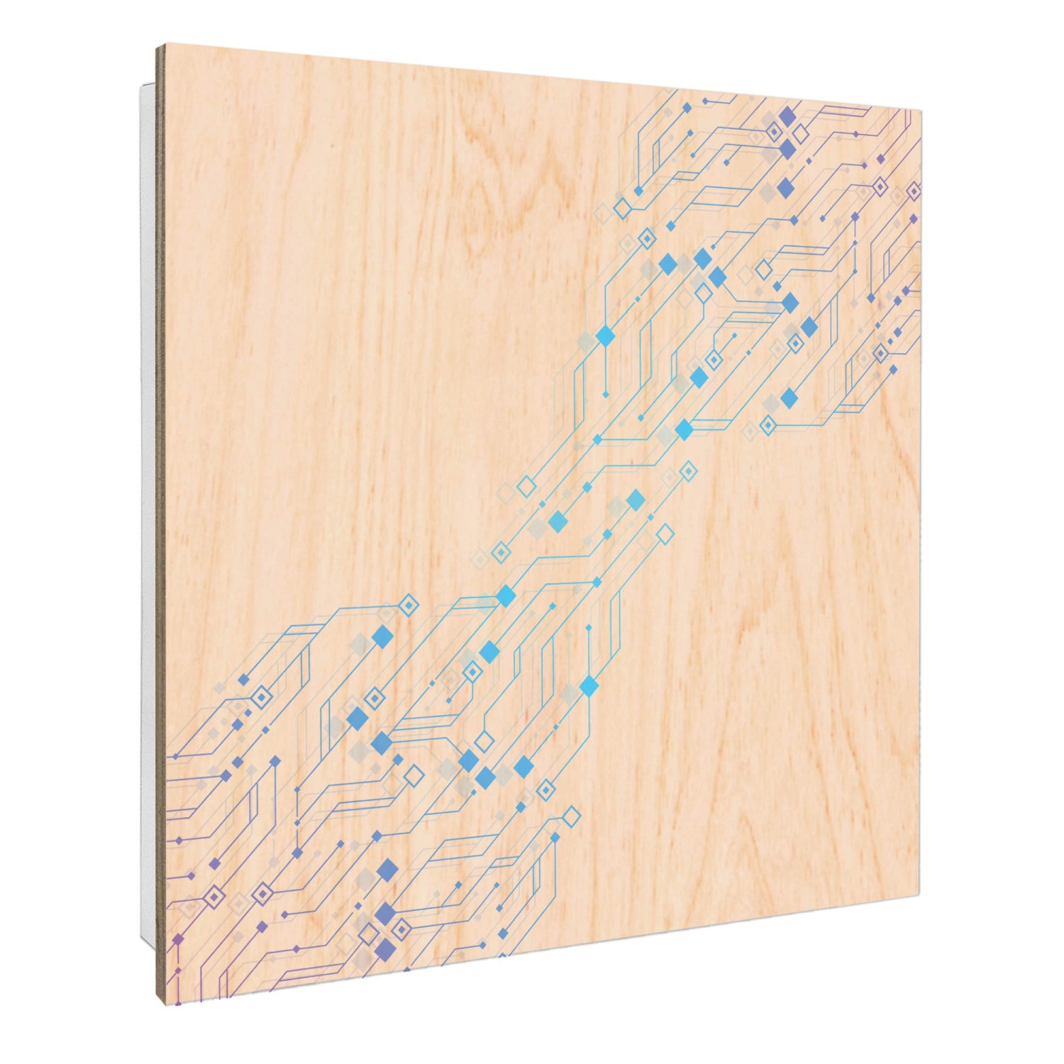 Banjado Schlüsselkasten mit Holzfront 30x30cm Weiß Scharnier Links 50 Haken günstig online kaufen