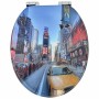 vidaXL WC-Sitz mit New York Motiv, Soft-Close, mehrfarbig, 44x38 cm, MDF-Platte.