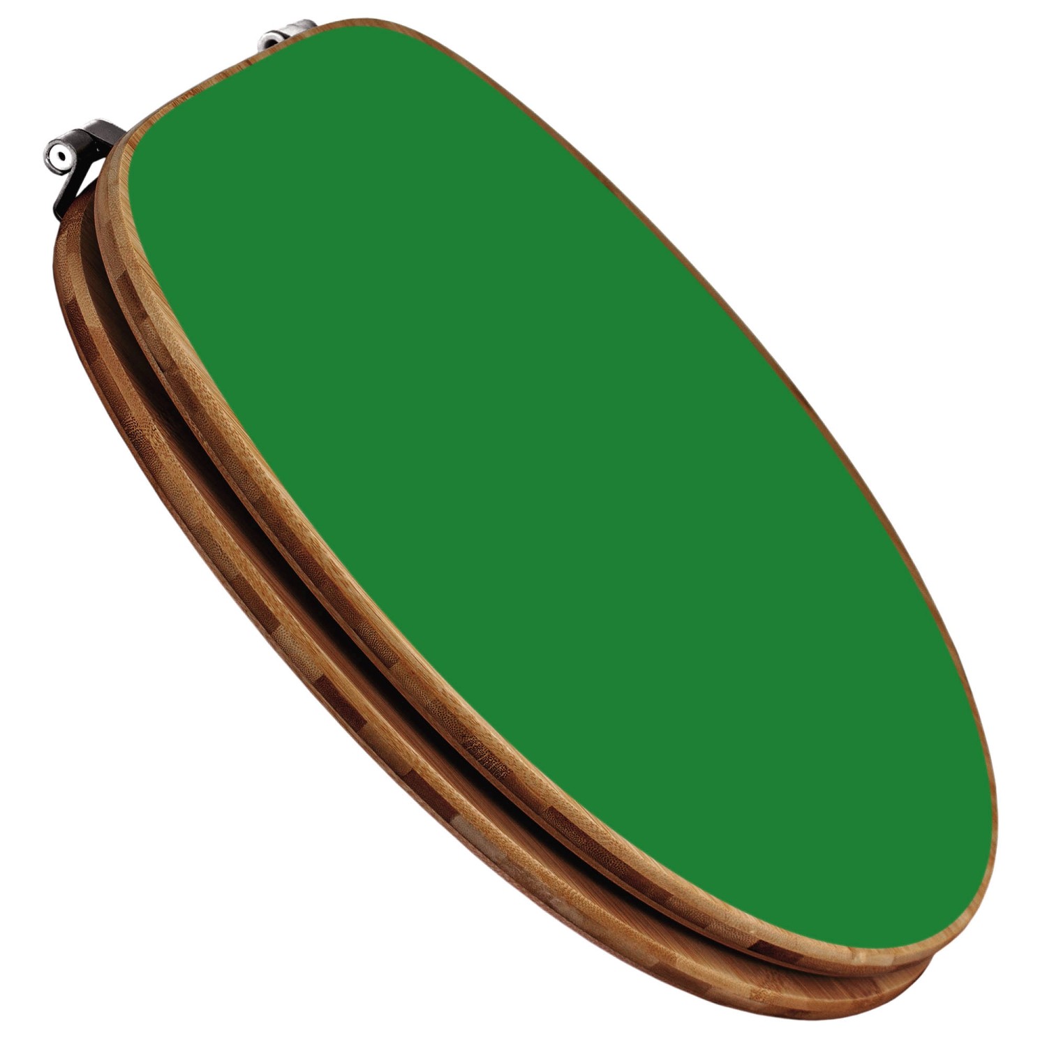 Banjado WC-Sitz aus Bambus mit grünem Motiv, Universal Toilettendeckel für Standard WCs.