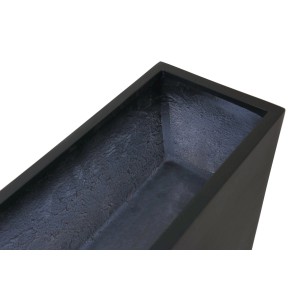 Anthrazitfarbener Vivanno Pflanzkübel Elemento aus Fiberglas, 88x30x75 cm.