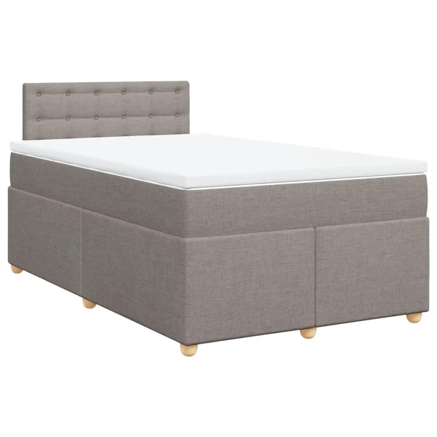 vidaXL Boxspringbett mit Matratze Taupe 120x200 cm Stoff 3288965