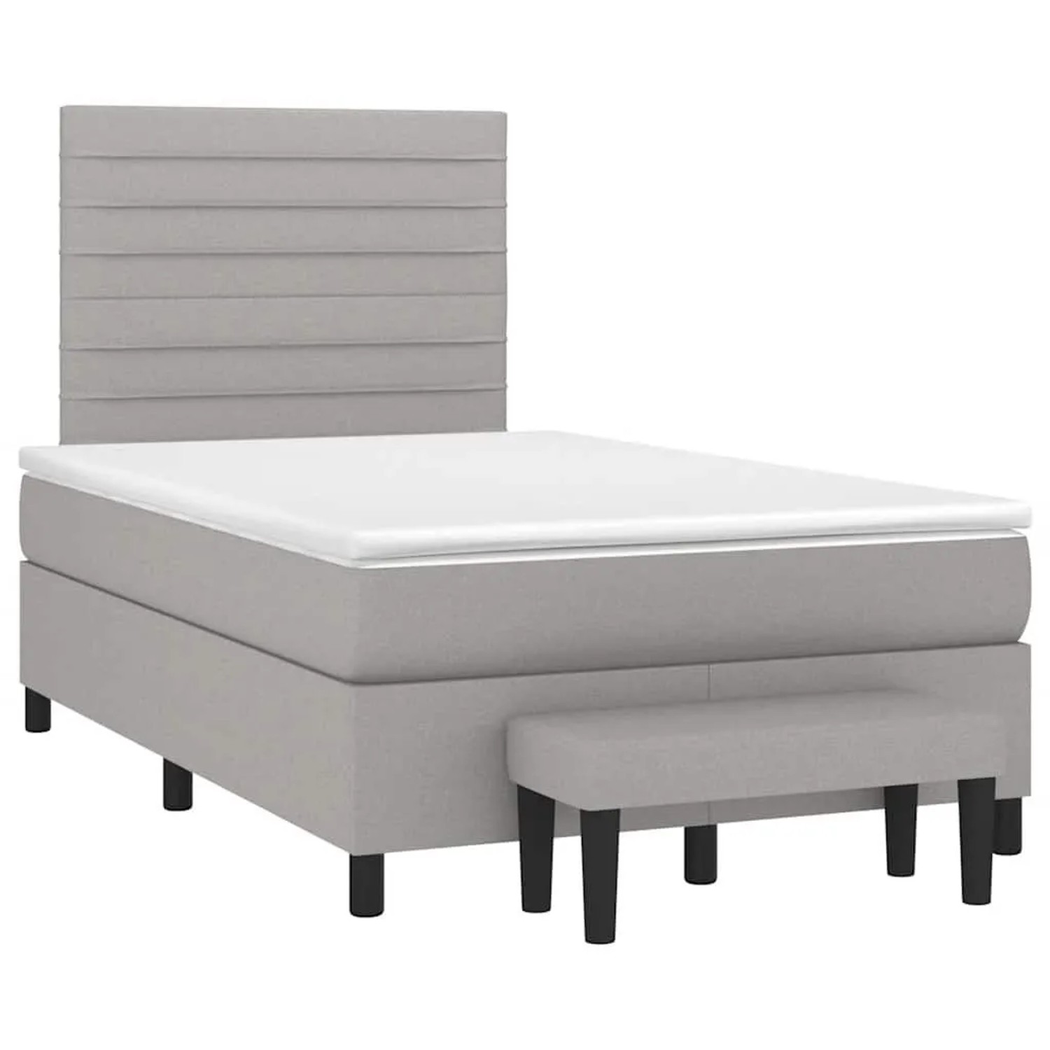 vidaXL Boxspringbett mit Matratze Hellgrau 120x190 cm Stoff 3270362 günstig online kaufen
