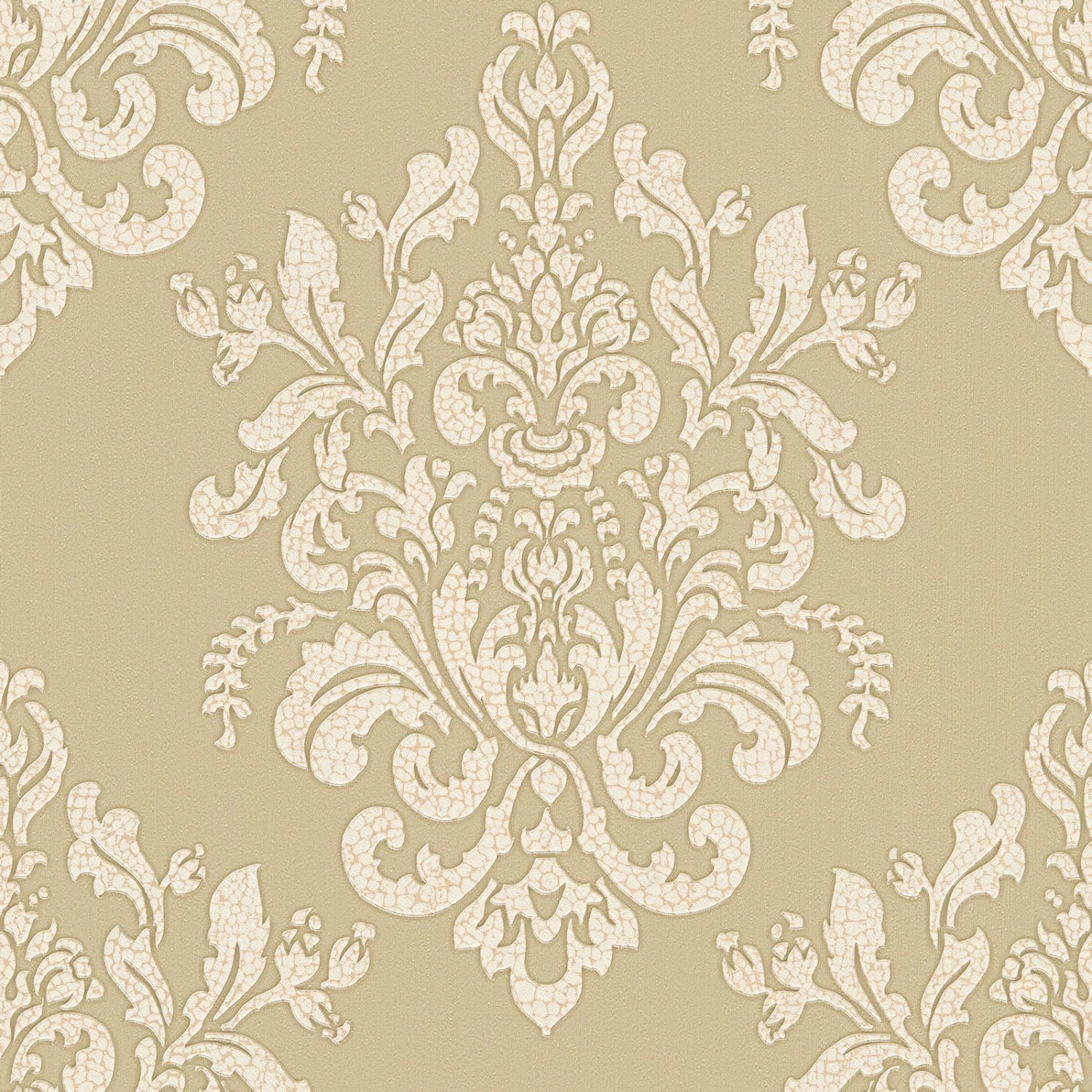 Bricoflor Barock Tapete in Beige Weiß Elegante Vlies Barocktapete Ideal für Wohnzimmer und Badezimmer Ornament Vliestape...