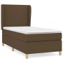 Dunkelbraunes Boxspringbett 100x200 cm mit Matratze und Kopfteil.
