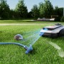 Ecovacs Goat A3000 Mähroboter in Aktion mit Hinderniserkennung (Igel, Gartenschlauch).