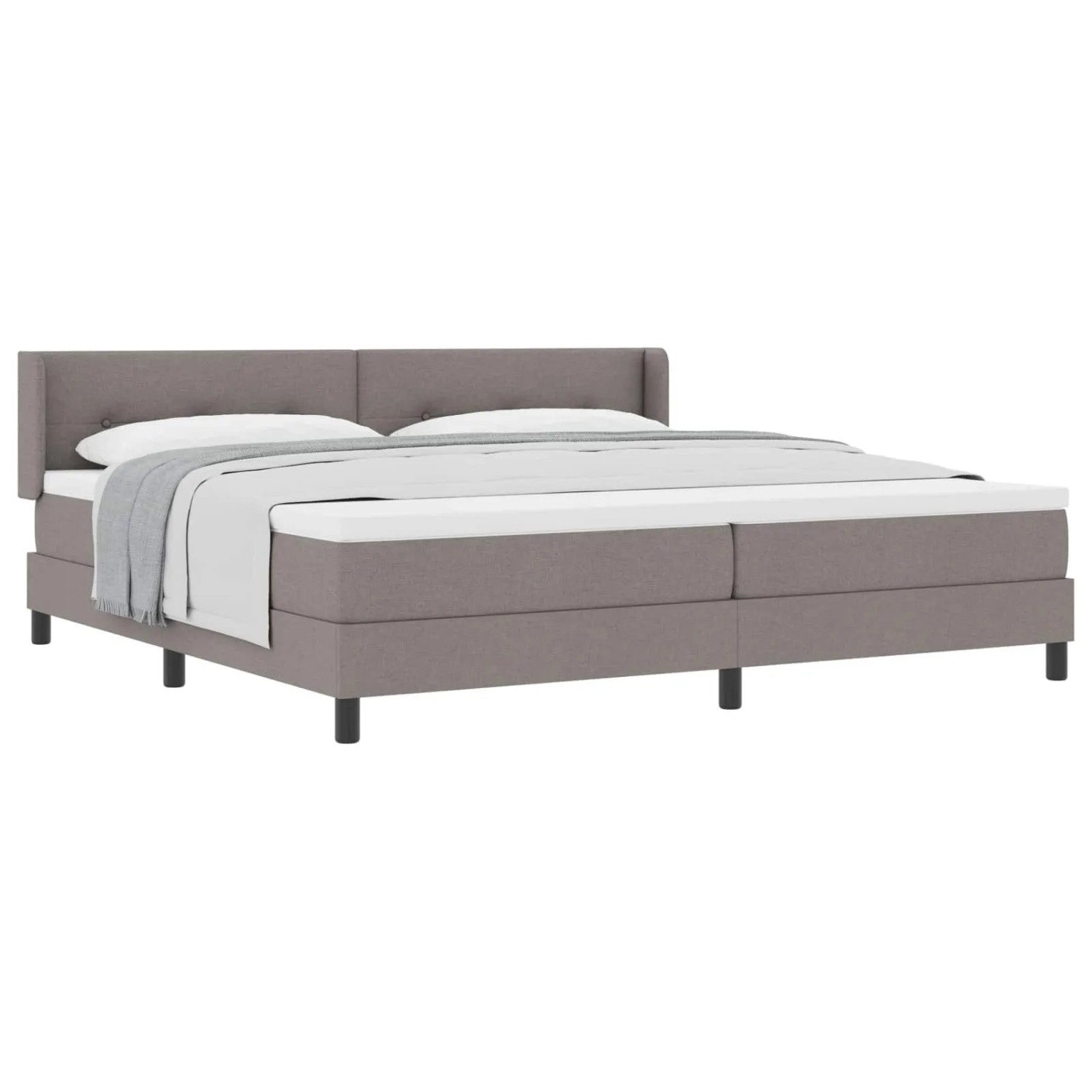vidaXL Boxspringbett mit Matratze Taupe 200 x 200 cm Polyester 3341129