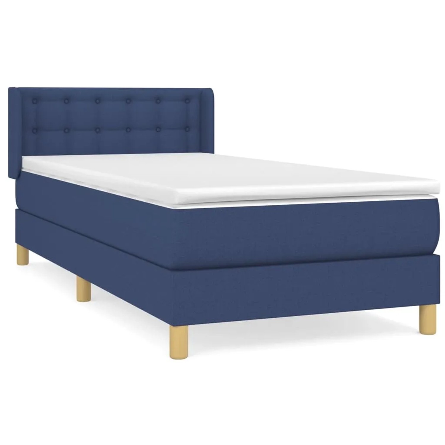 vidaXL Boxspringbett mit Matratze Blau 80x200 cm Stoff 3130551
